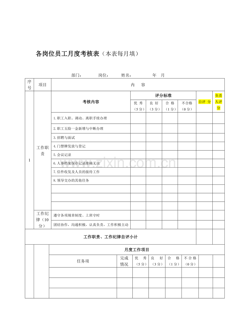 公司绩效考核表..doc_第2页