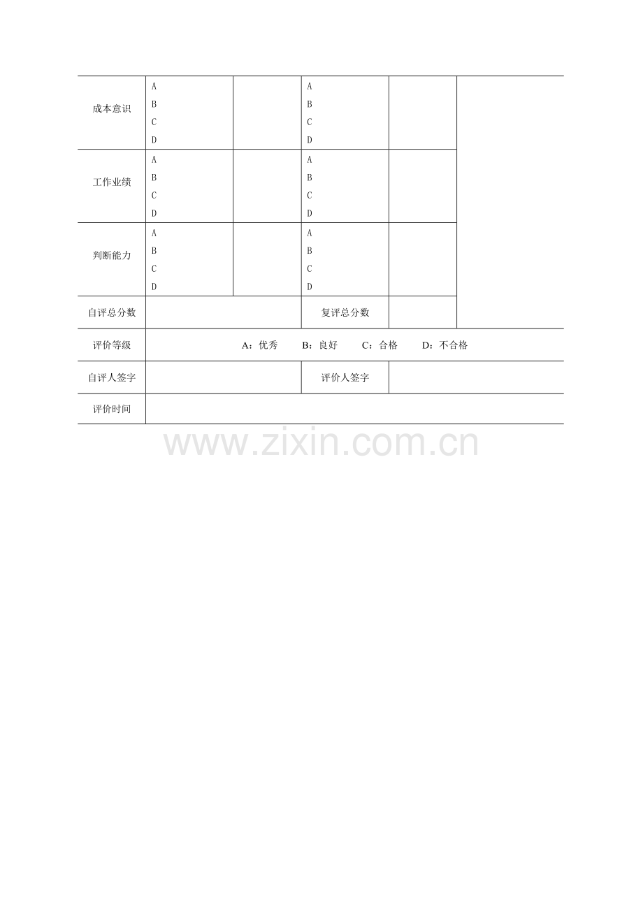 中层绩效考核表..doc_第2页