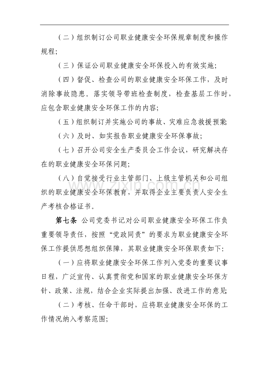 国有工程有限公司职业健康安全环保责任制度.docx_第3页