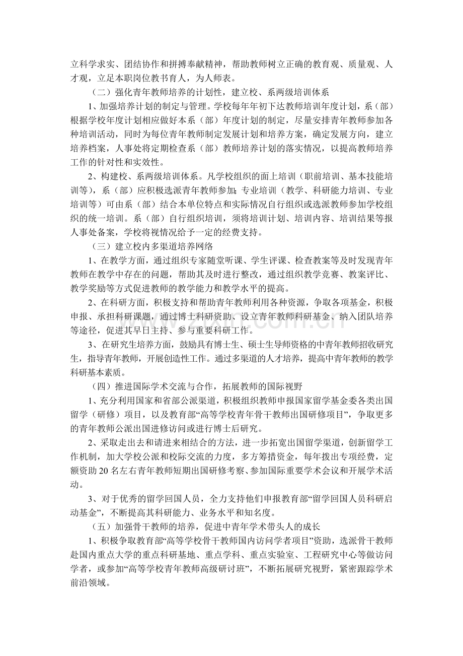 大学大学人文科技学院青年教师培养实施办法模版.docx_第3页