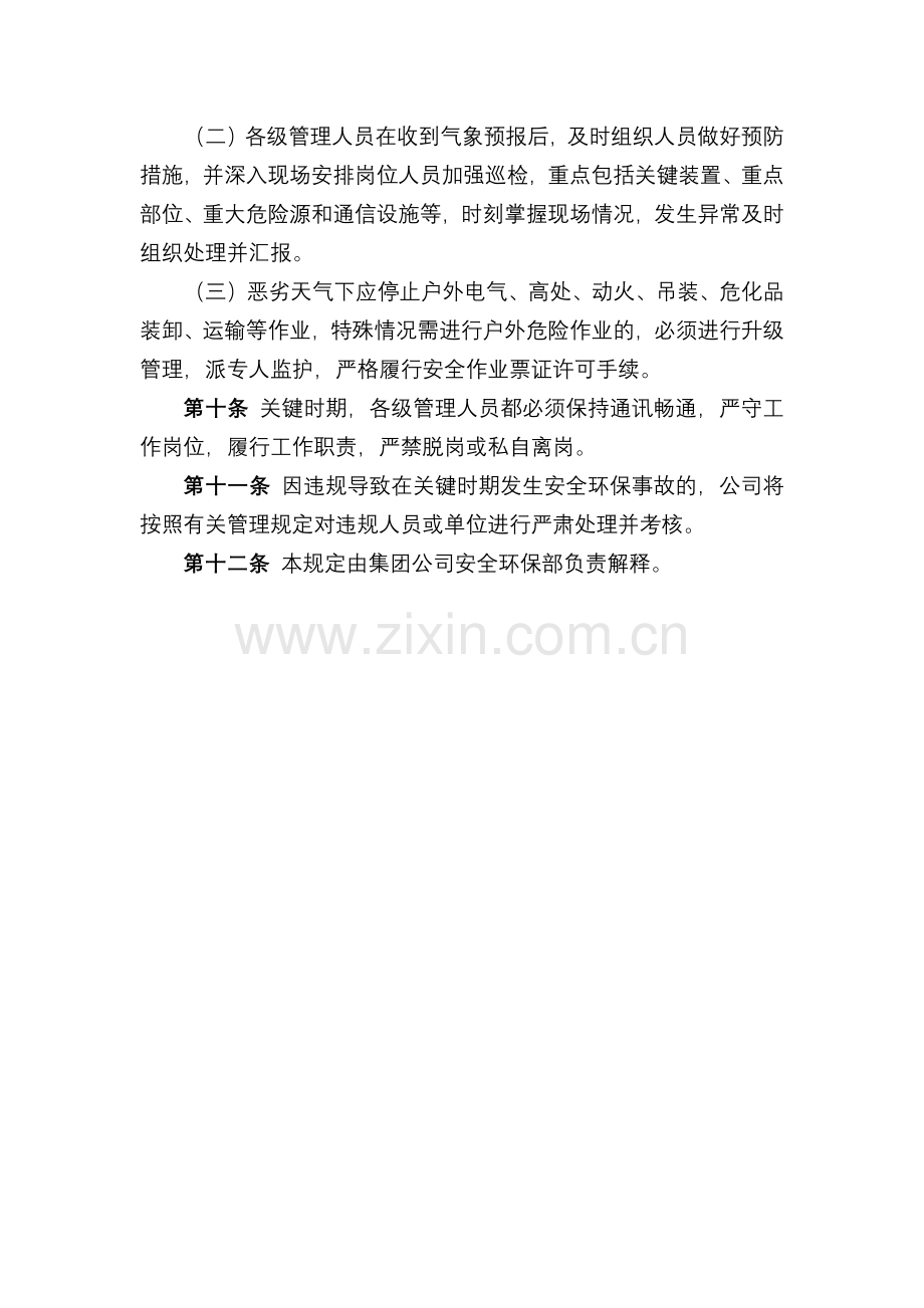 化工集团公司关键时期安全生产管理规定(试行)模版.docx_第3页