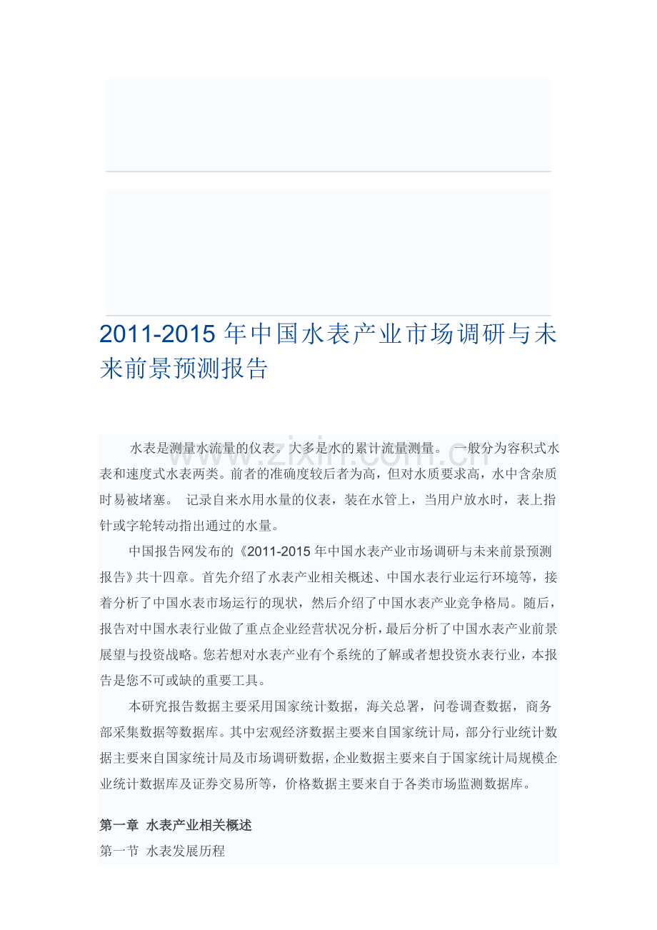 中国水表产业市场调研报告.doc_第1页