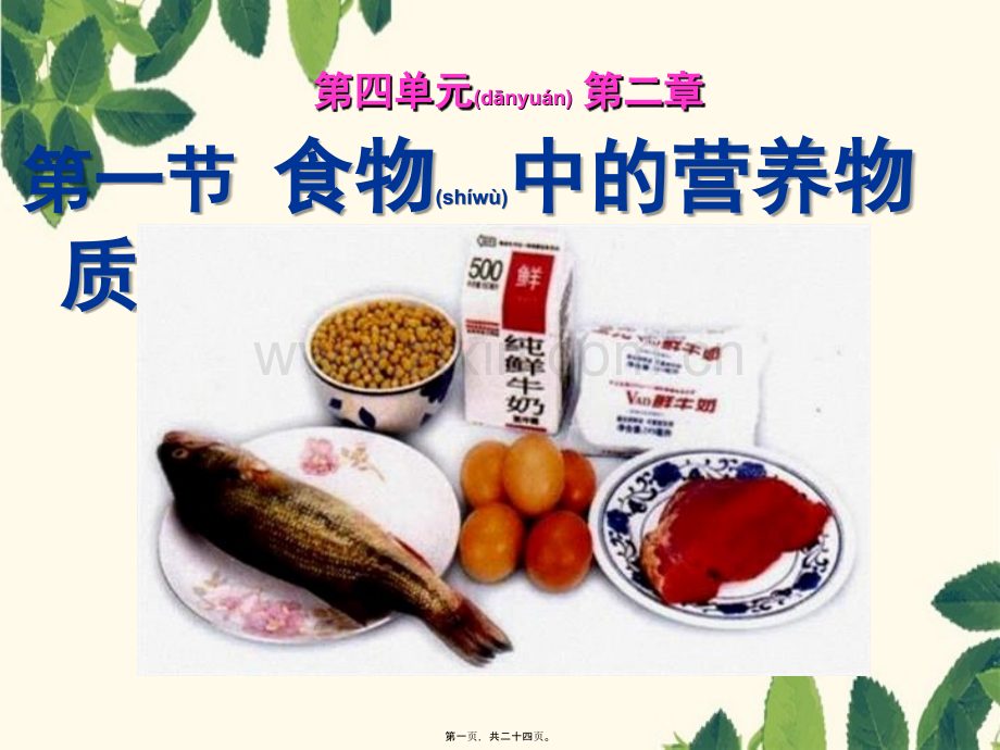 第二章第一节食物中的营养.ppt_第1页