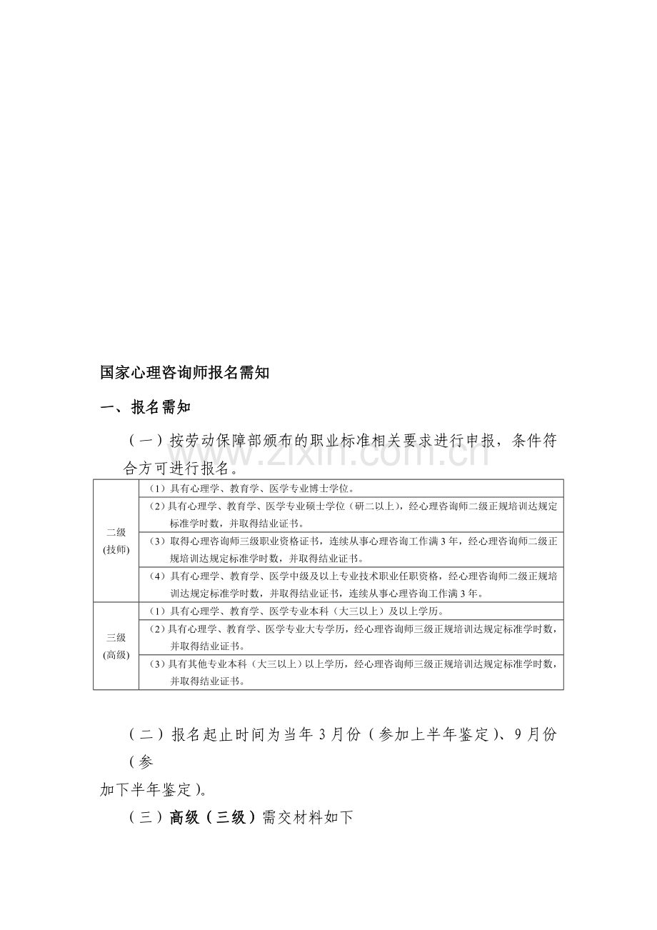 国家心理咨询师报名需知.doc_第1页