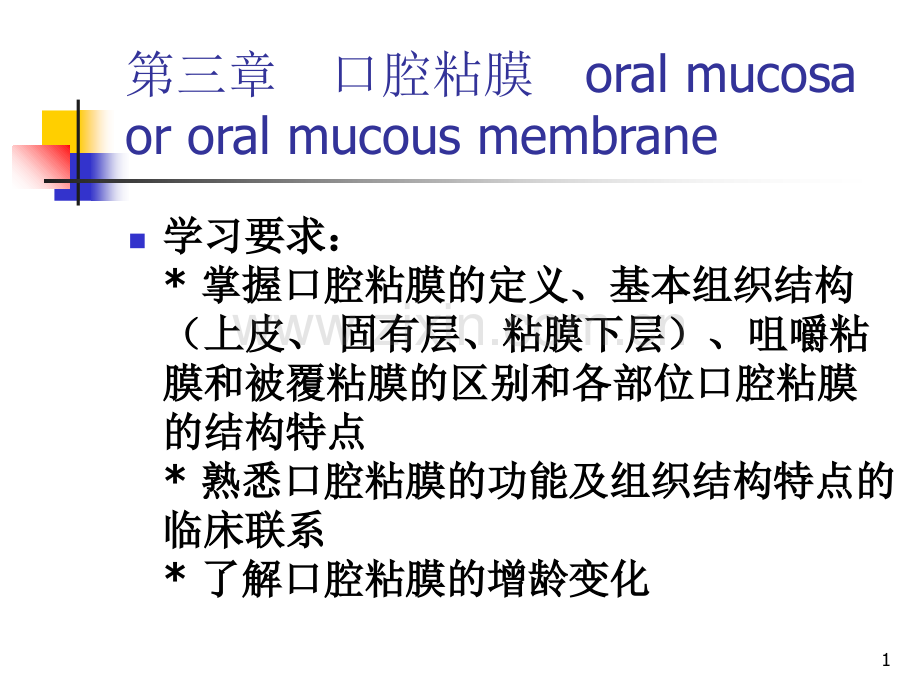 口腔组织病理学第二章口腔黏膜.ppt_第1页