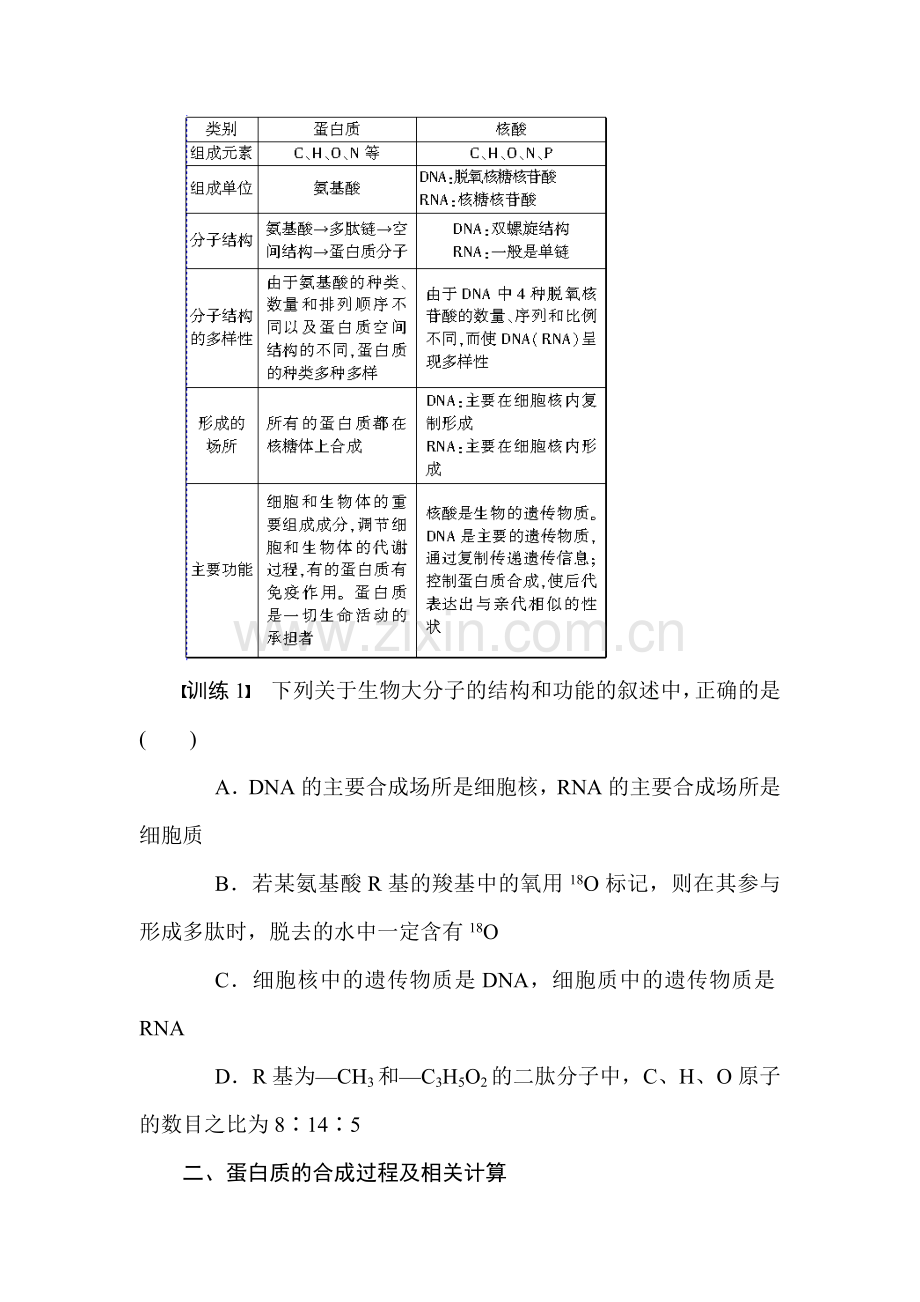 细胞的化学组成章末检测1.doc_第2页