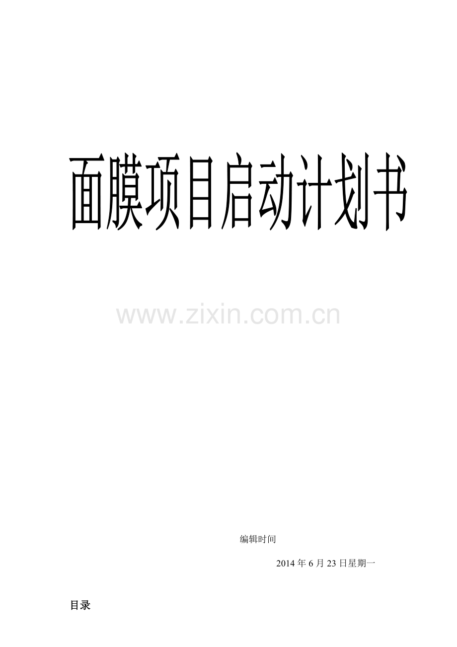 公司项目(面膜)启动计划书文档.doc_第3页