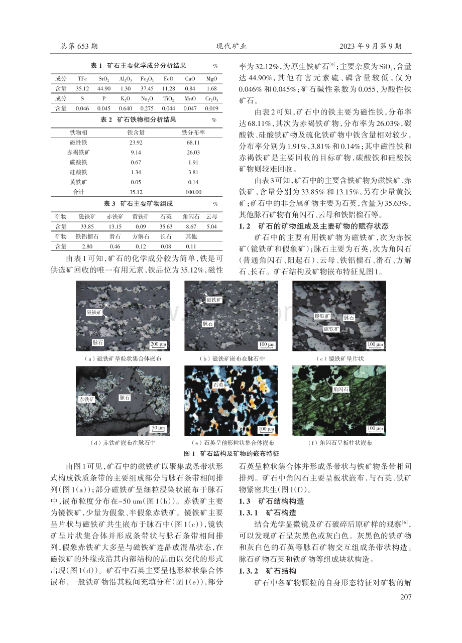 国外某铁矿石试验室选矿试验及中试验证.pdf_第2页