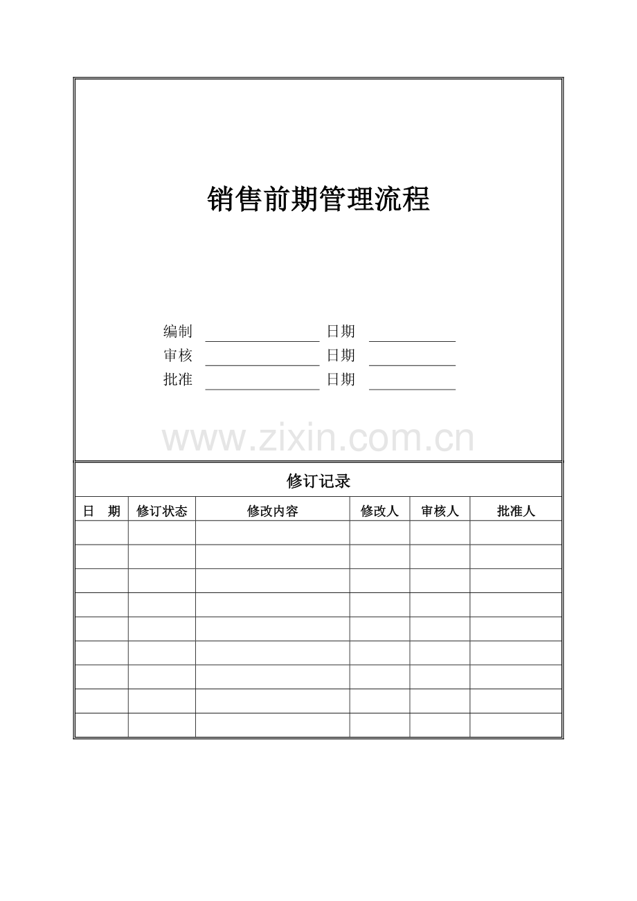 房地产公司销售前期管理流程(城市公司)模版.doc_第1页