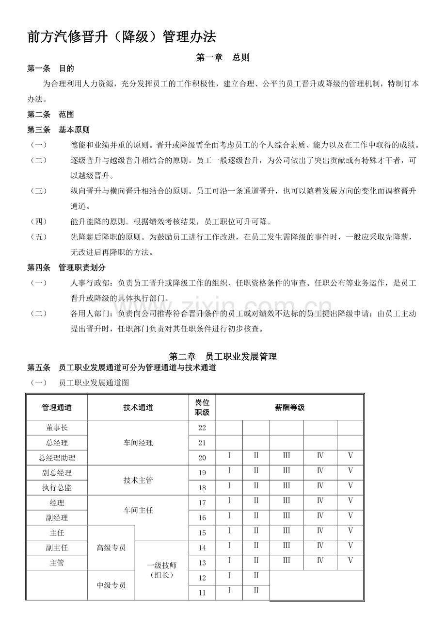 前方汽修晋升制度.doc_第1页