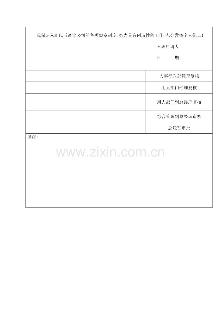 房地产公司房地产开发有限公司员工入职申请表模版.docx_第2页