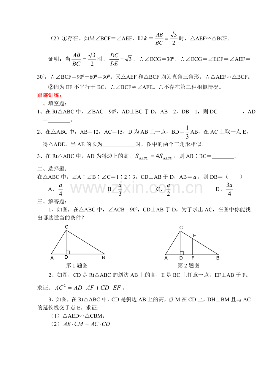 中考复习之相似形的综合运用(专题8)[1][下学期]--浙教版.doc_第3页