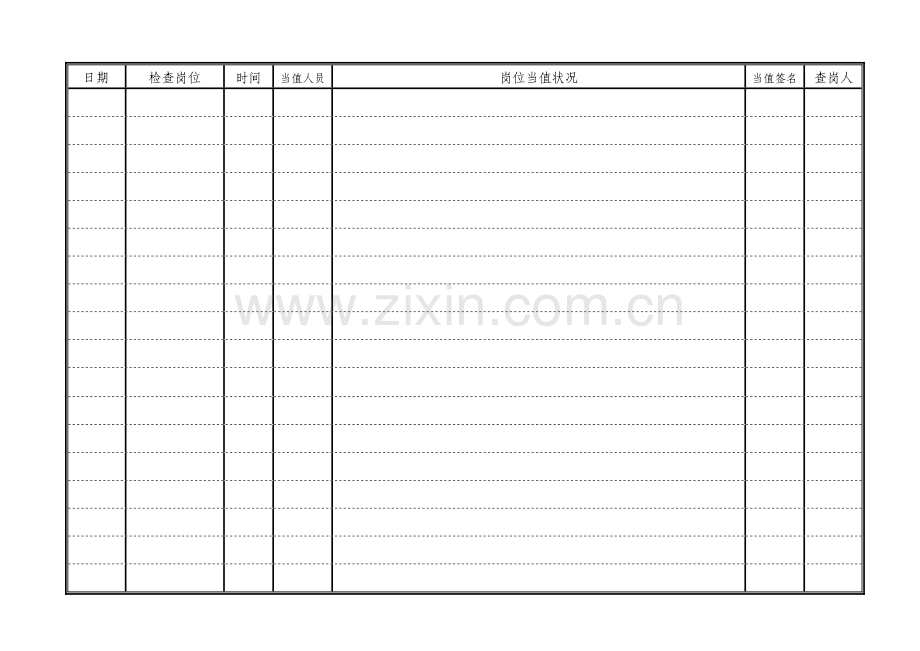 物业管理资料之查岗记录模板[1].doc_第1页