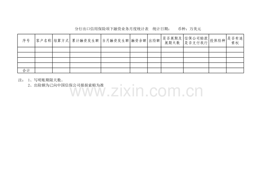 出口信保融资业务跟踪统计表模版.xls_第3页