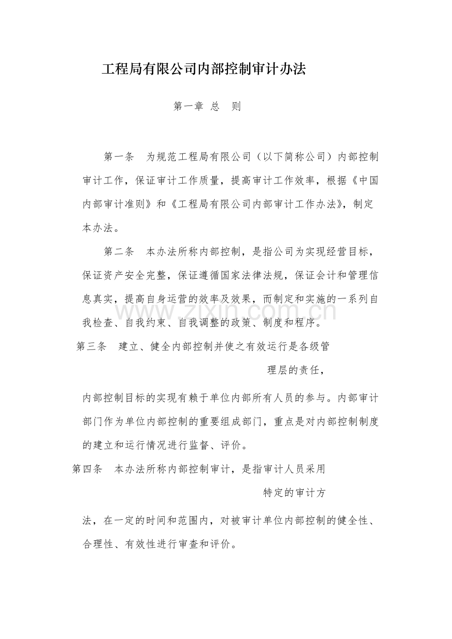 国有工程局有限公司内部控制审计办法.docx_第1页