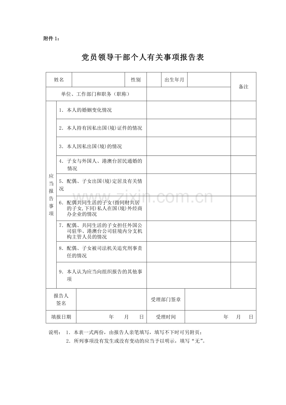 美术学院党员领导干部报告个人有关事项的实施办法模版.docx_第3页