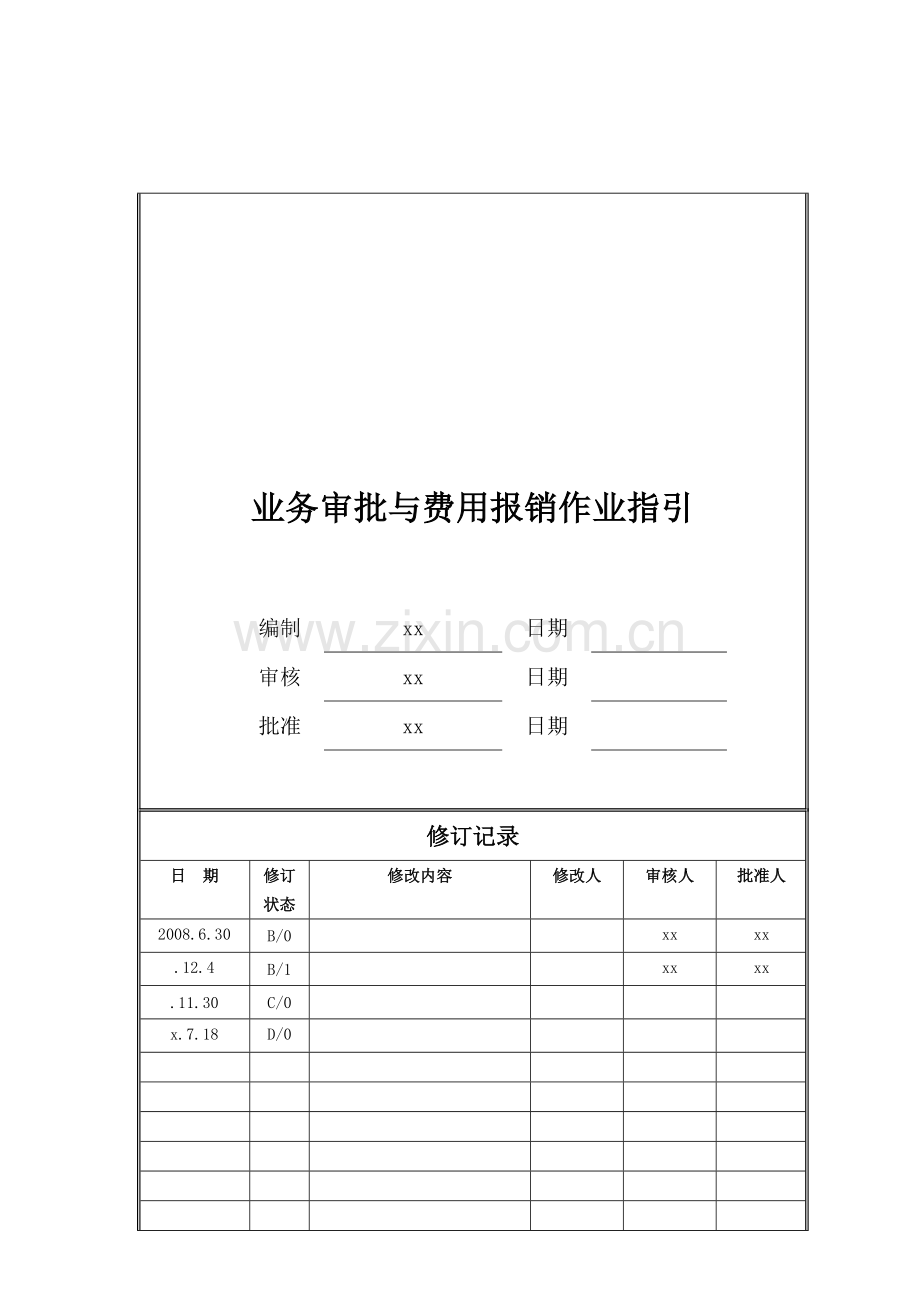 房地产公司业务审批与费用报销作业指引模版.doc_第1页