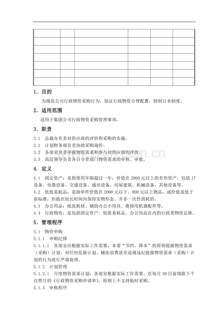 房地产公司行政物资采购作业指引模版.doc_第2页