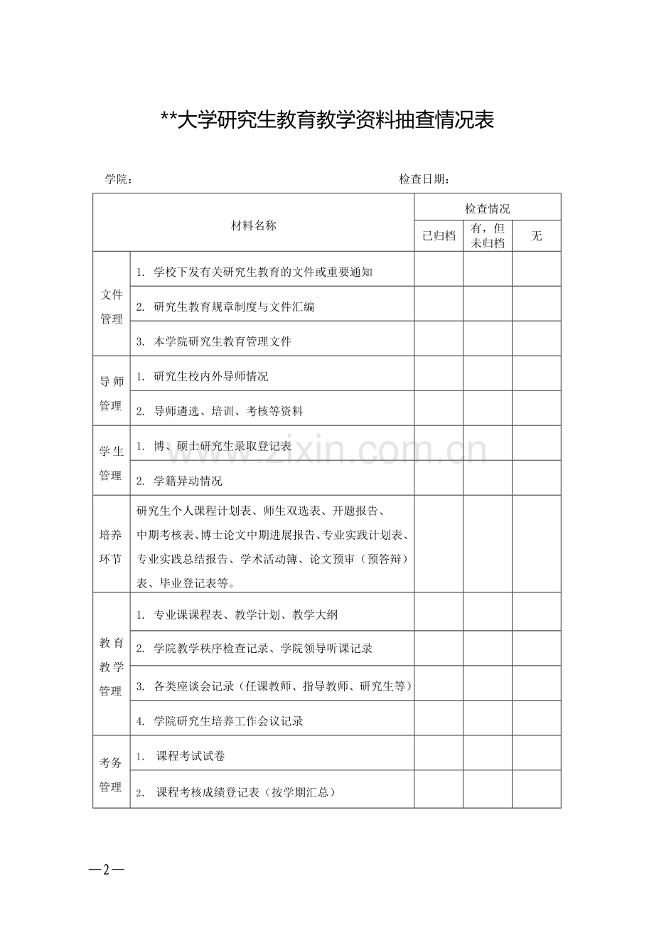 大学研究生课程教学质量评价表.doc_第2页