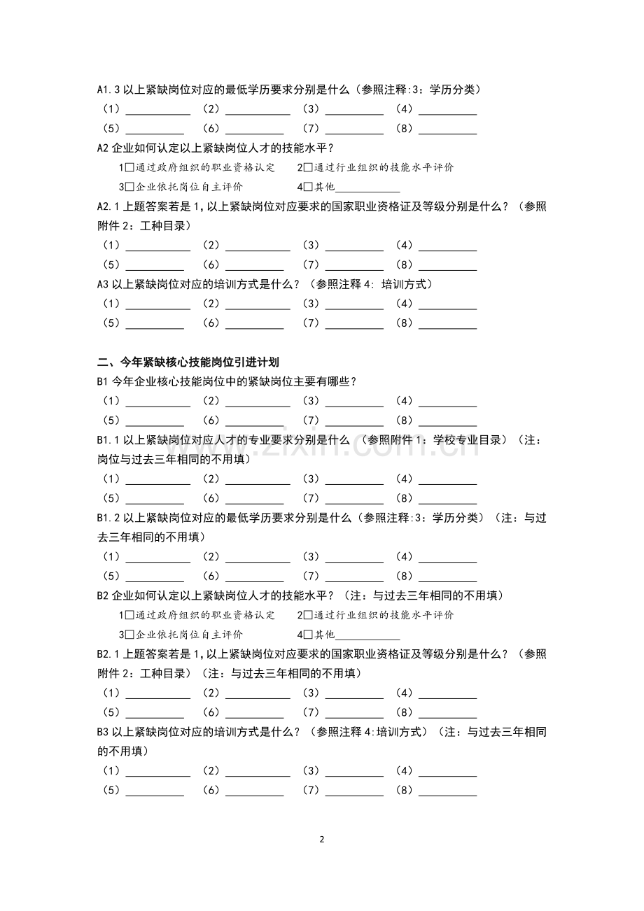 技能人才需求调研及培养引进目录制定调查问卷.doc_第2页