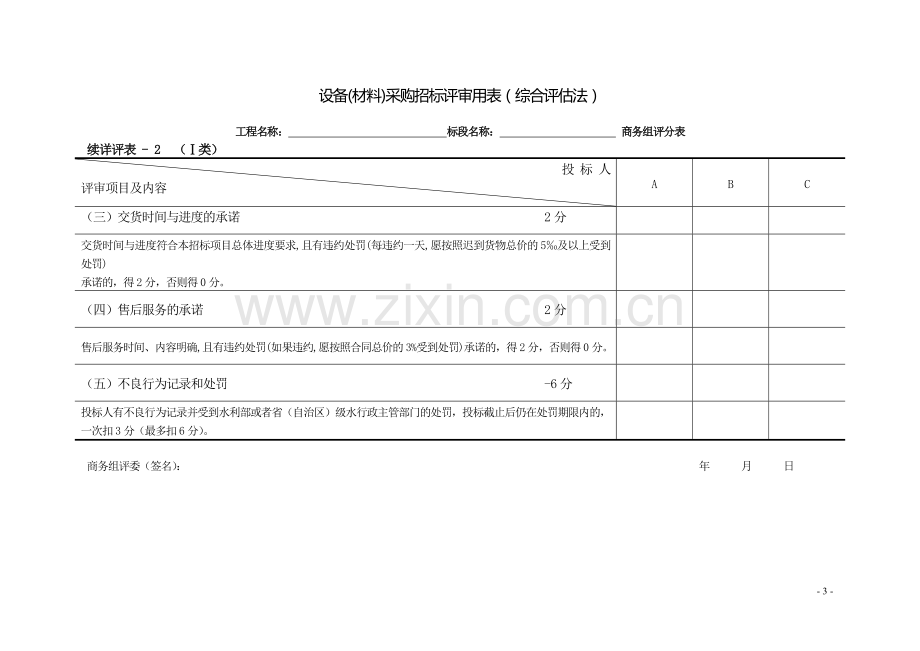 设备材料招标评标方法和标准-附表.doc_第3页