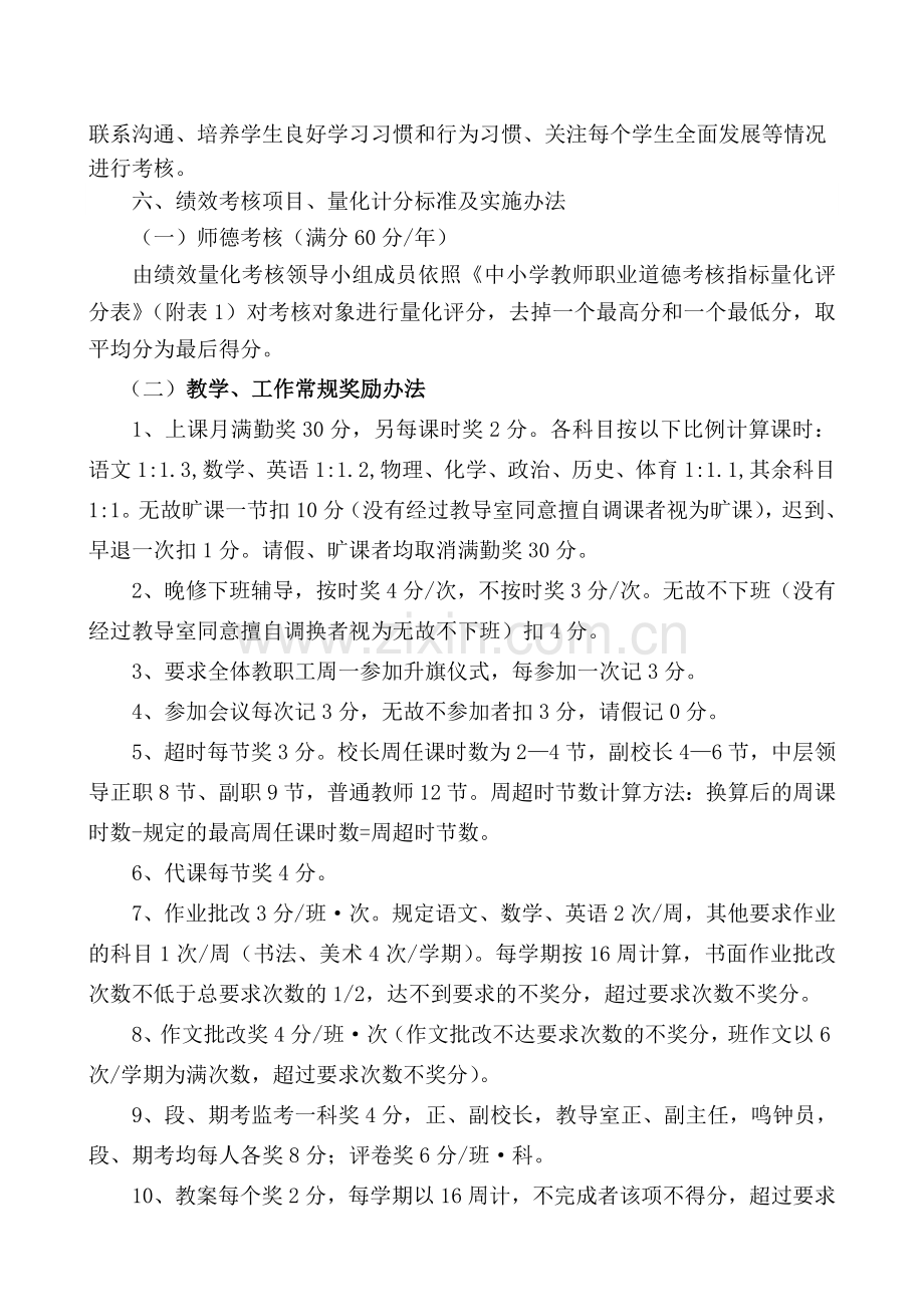 临高县和舍中学教职工绩效量化考核实施方案.doc_第3页