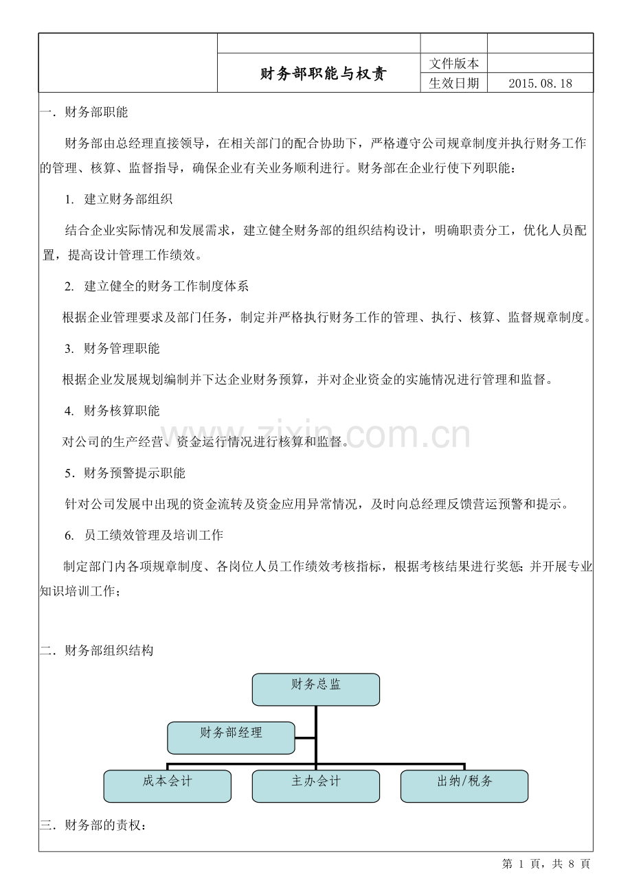 财务部职能与权责.doc_第1页