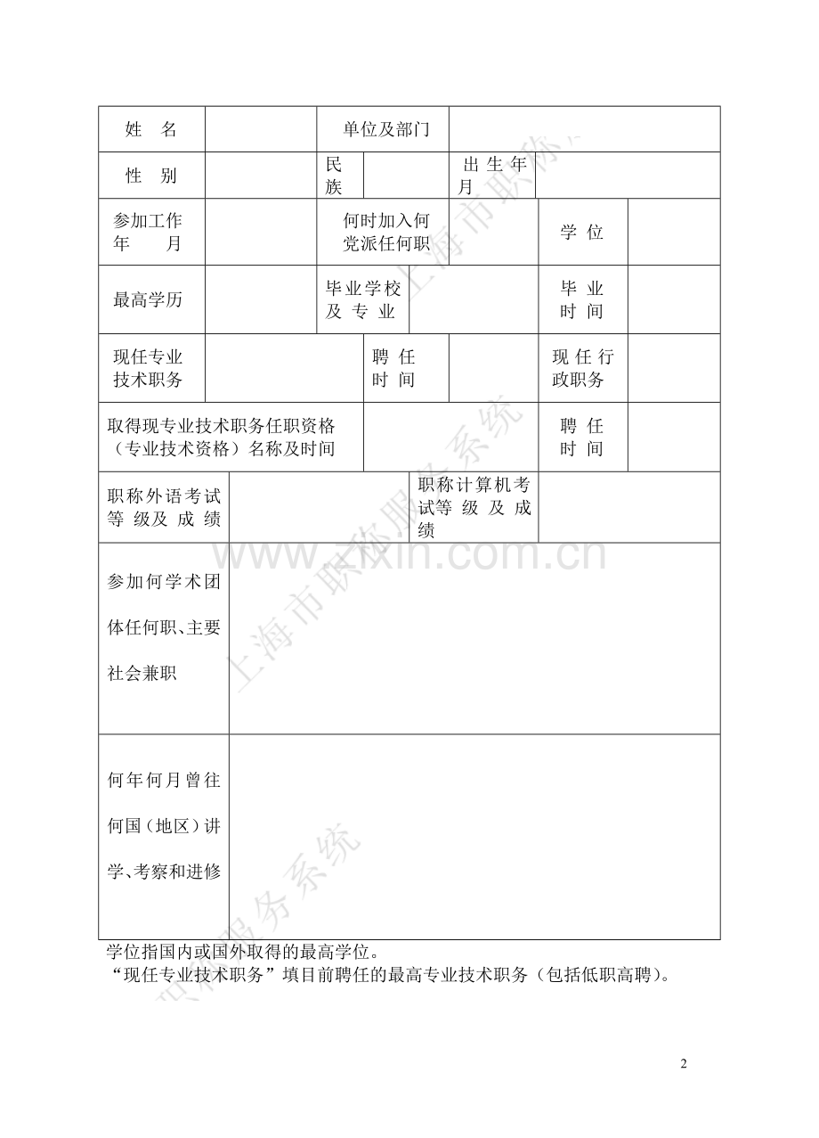 上海市中级专业技术职务资格评定申报表.doc_第3页