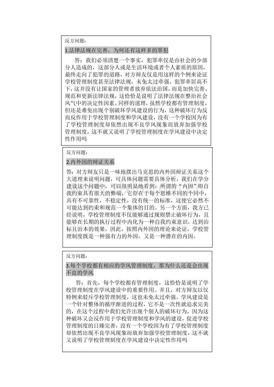 学风建设取决于学校管理制度(正)还是自我约束(反)辩论赛反方问题.doc_第1页