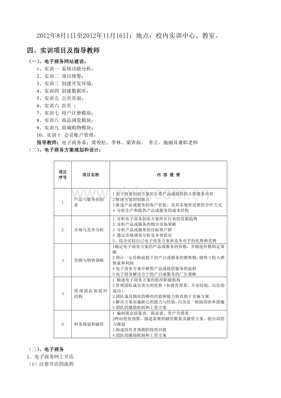 2010《电子商务》专业实训计划书.doc_第2页