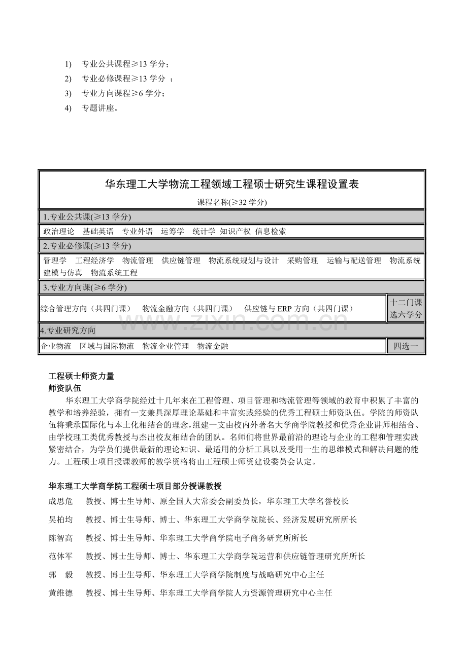 华东理工大学商学院工程硕士(项目管理、物流工程)招生简章2012.doc_第3页