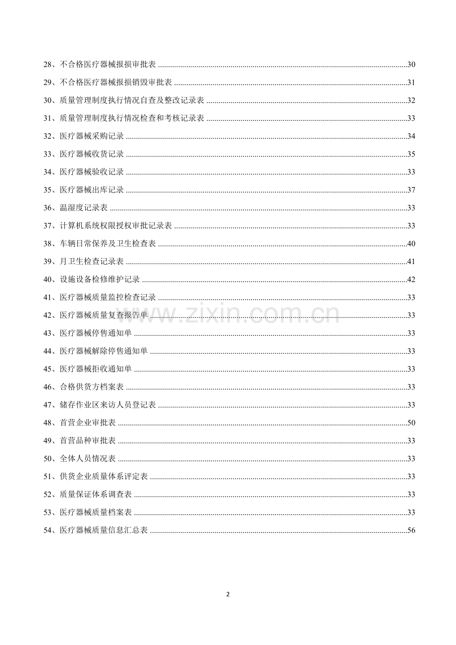 医疗器械质量记录(全套表格).doc_第2页