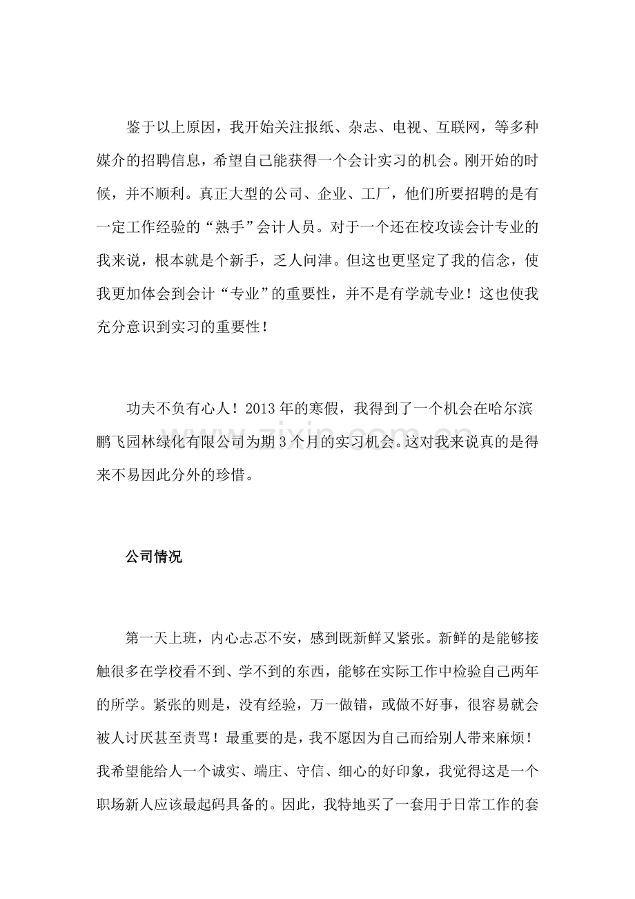 会计专业毕业生实习报告范文-2.doc_第3页