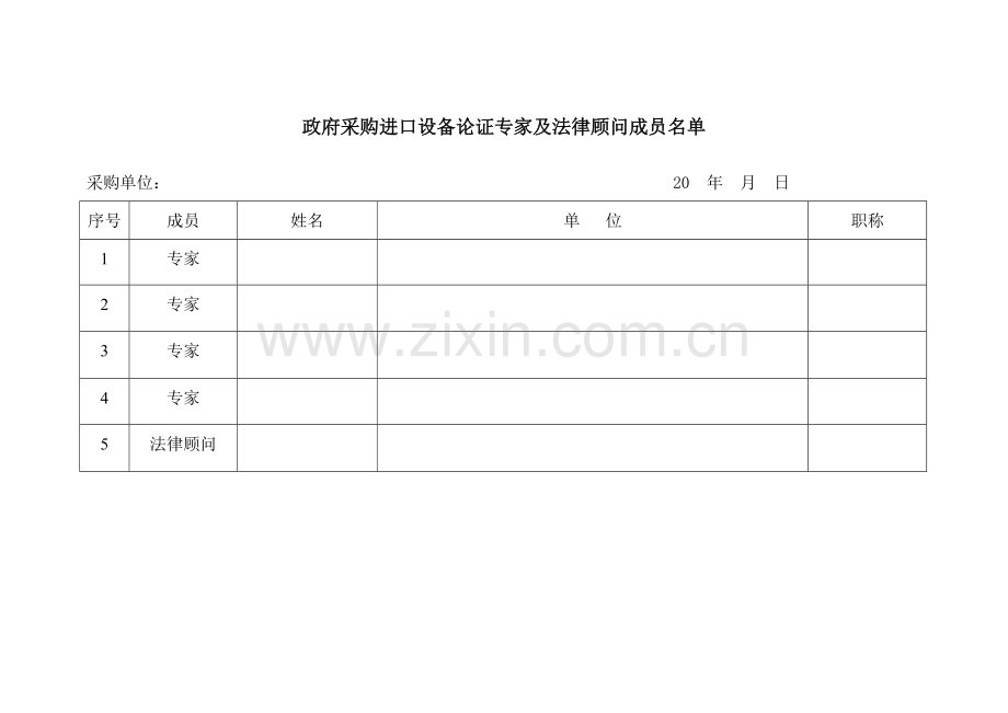 政府采购进口设备论证专家及法律顾问成员名单.doc_第1页