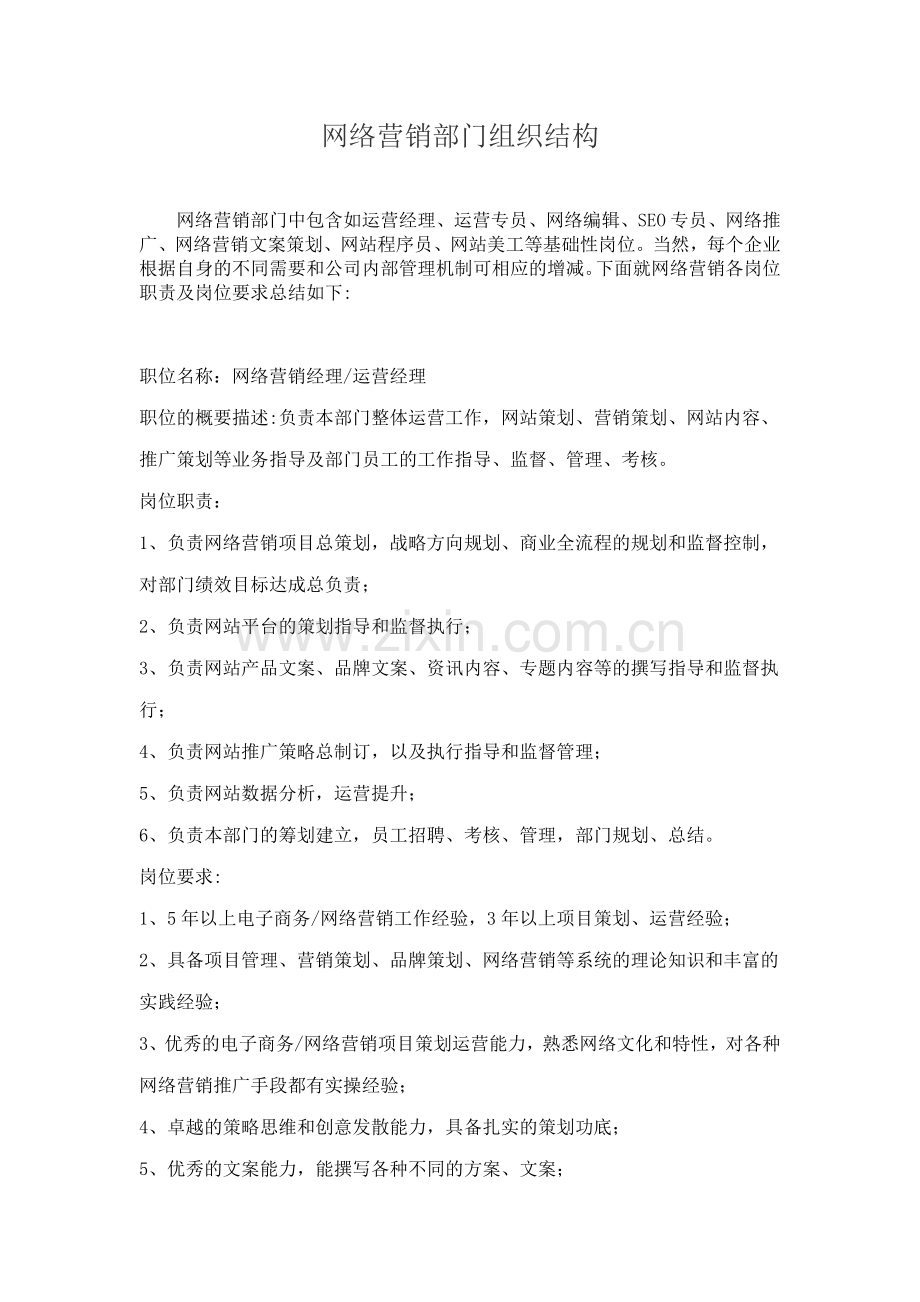 网络营销组织架构.doc_第1页