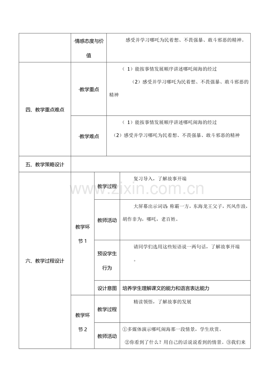 小学语文教学设计模板(案例).doc_第2页