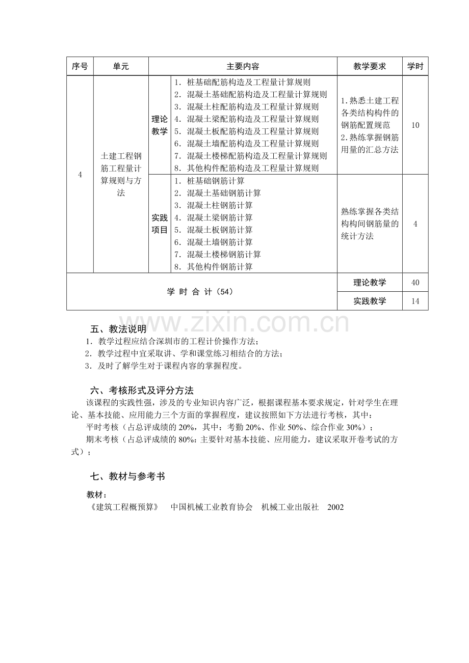 建筑工程概预算教学大纲.doc_第3页