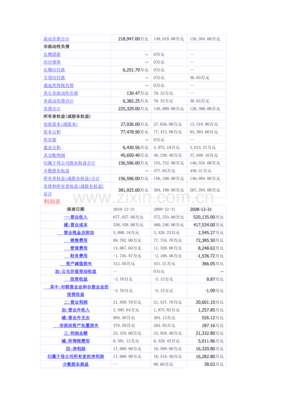 2010财务报表分析world文档.doc_第3页