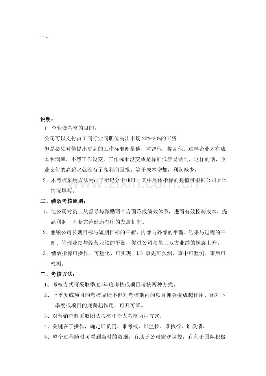 地产代理营销总监绩效考核指标量表.doc_第1页