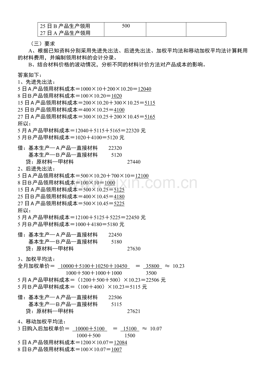 《成本会计》配套练习(参考答案).doc_第2页