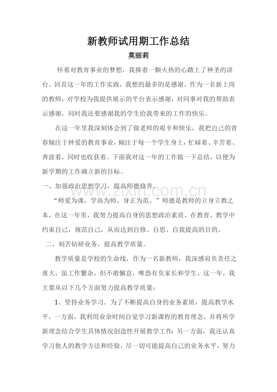 新教师试用期工作总结.doc_第1页