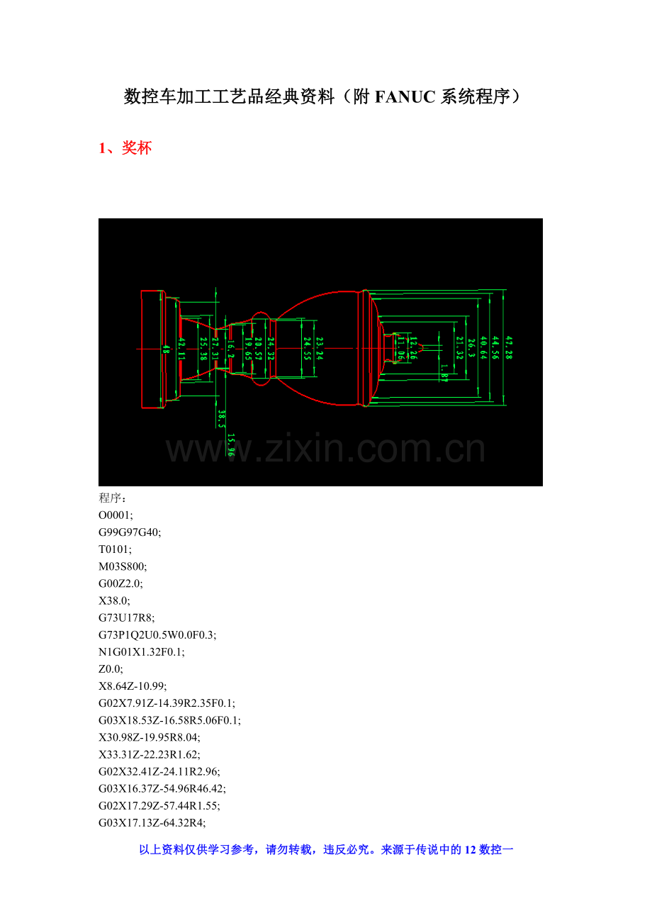 数控车加工工艺品经典资料(附FANUC系统程序).doc_第1页