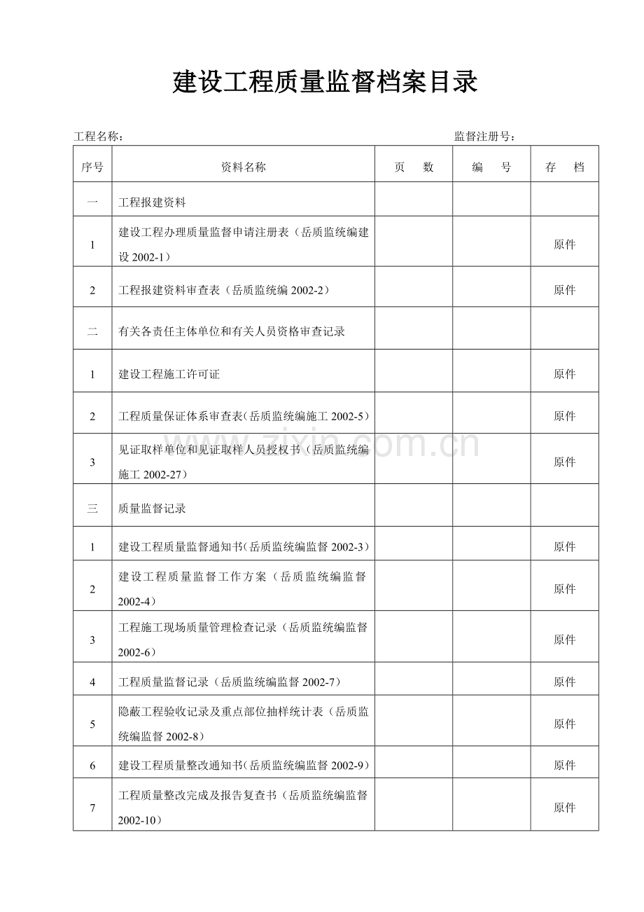 工程竣工验收备案档案目录.doc_第2页