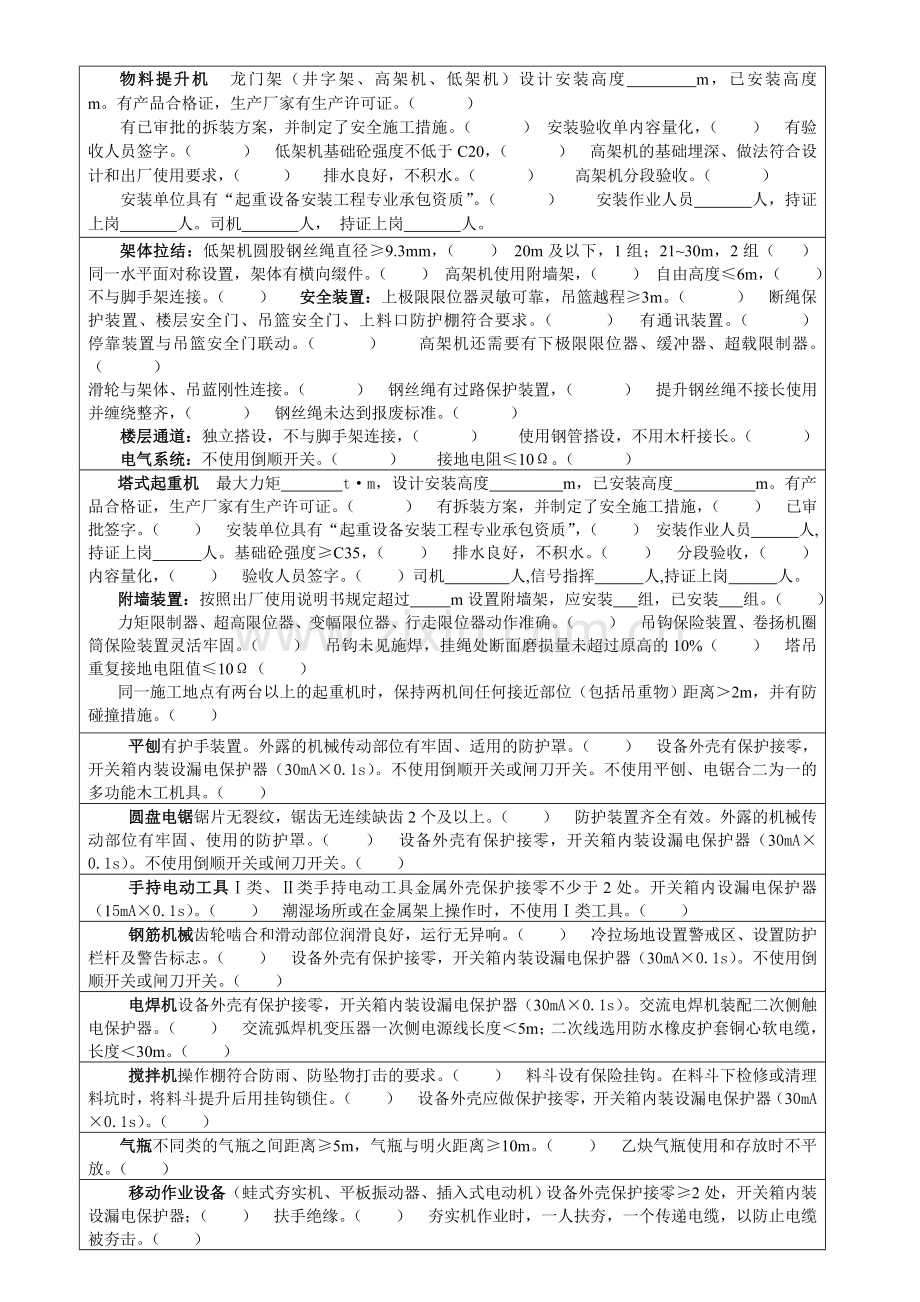 建筑工程安全隐患排查表.doc_第3页