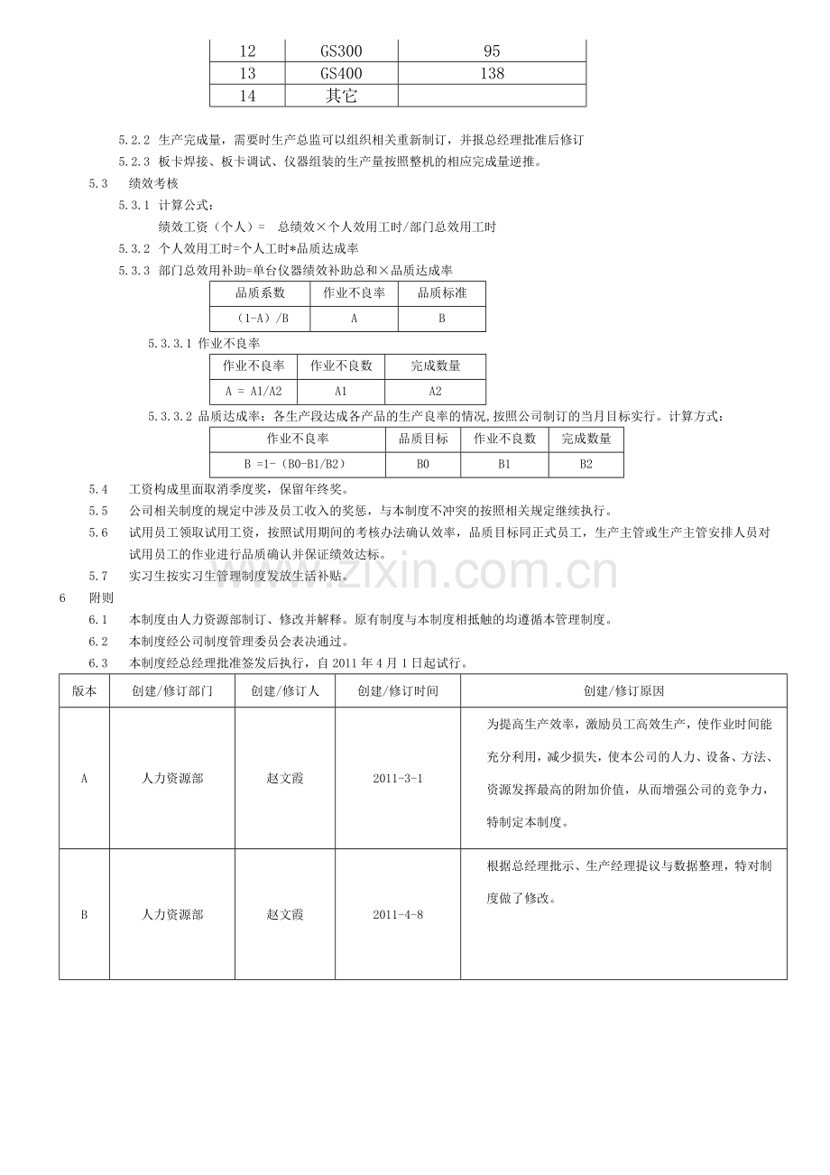 仪器生产部绩效考核薪酬制度(2011-8-8).doc_第3页