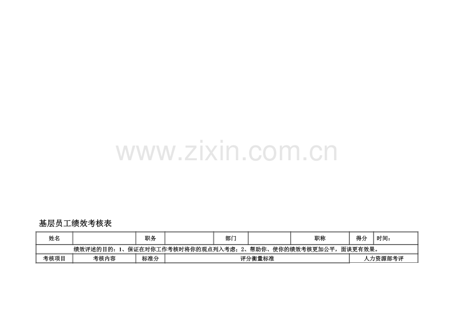 基础员工绩效考核表.doc_第1页