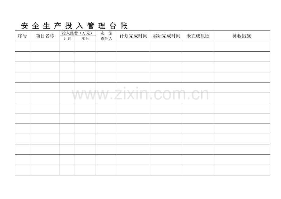 5.1.5-2安全生产投入管理台帐.doc_第1页