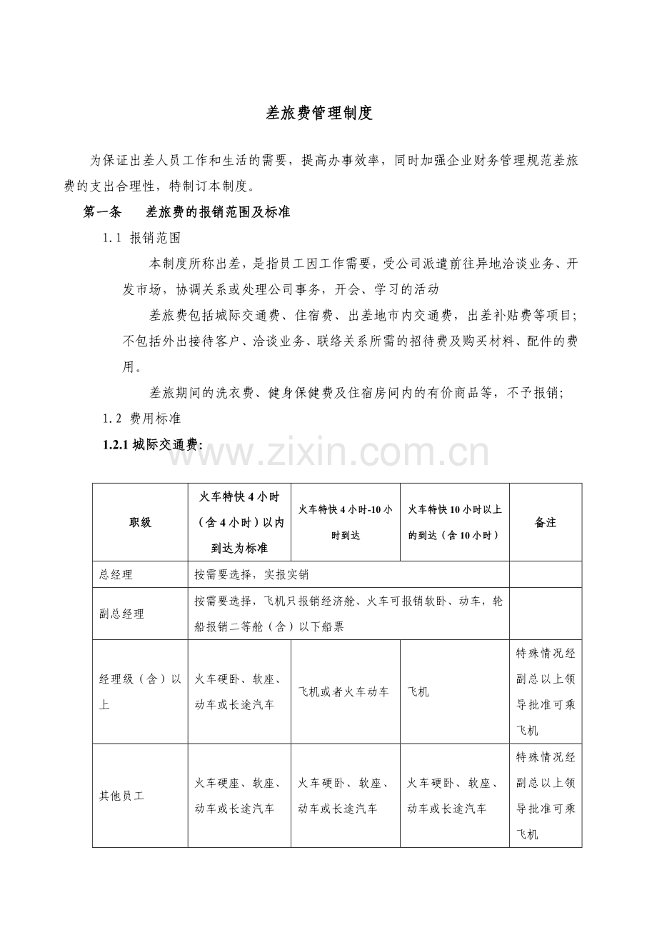 公司差旅费管理制度.doc_第1页