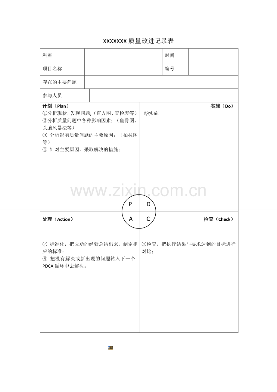 pdca循环改进表格.doc_第1页