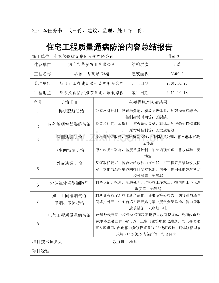 住宅工程质量通病防治任务书、总结报告、评估报告1.doc_第2页